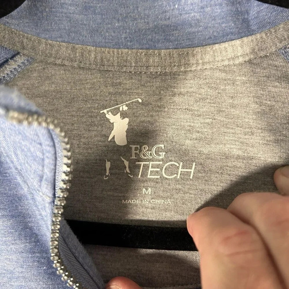 The Club at Porto Cima Sweater Men's Medium Blue 1/4 Zip Long Sleeve F&G - Picture 4 of 9